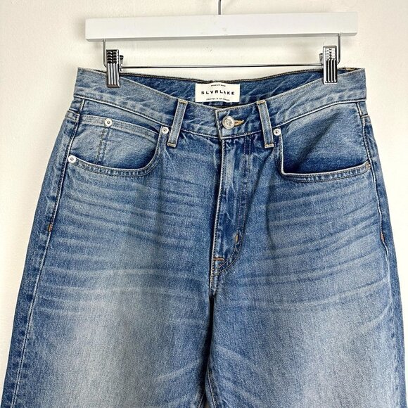 SLVRLAKE Sophie Ripped Mid Rise Straight Leg Jeans in All Or Nothing Size US 28 - Picture 8 of 15